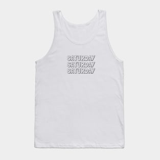 SATURDAY SATURDAY SATURDAY Minimalist Black Typography Tank Top